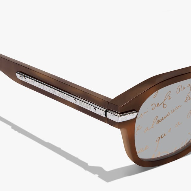Flare Acetate Sunglasses, CACAO + SCRITTO GOLD., hi-res 3