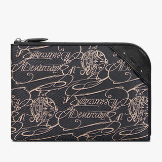 Pochette Nino GM En Toile Scritto Arabesque, NAVY, hi-res