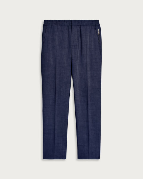 Drawstring Trousers with Leather Zip-puller, Shades Of Blue, hi-res