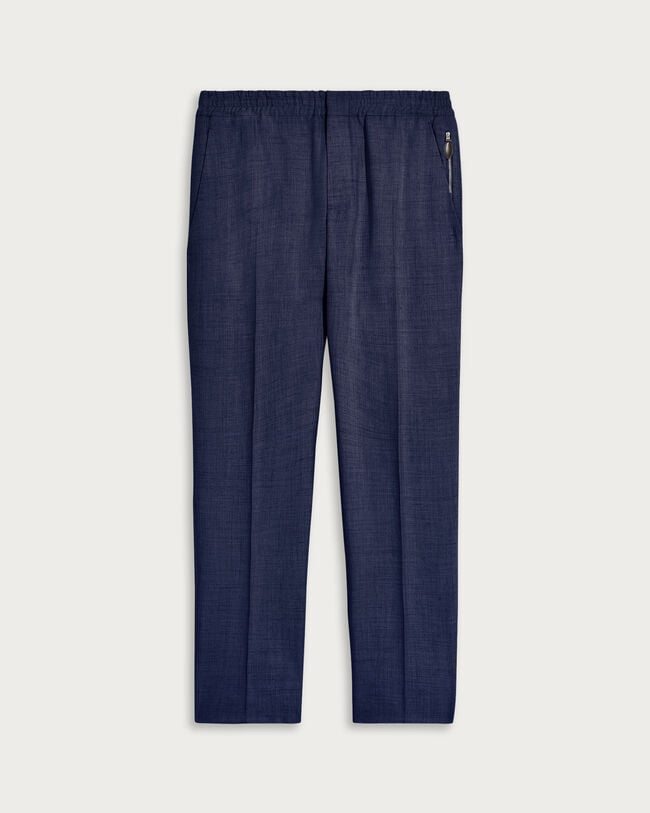 Drawstring Trousers with Leather Zip-puller, Shades Of Blue, hi-res