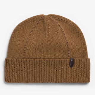 Leather Braiding Beanie, WALNUT, hi-res