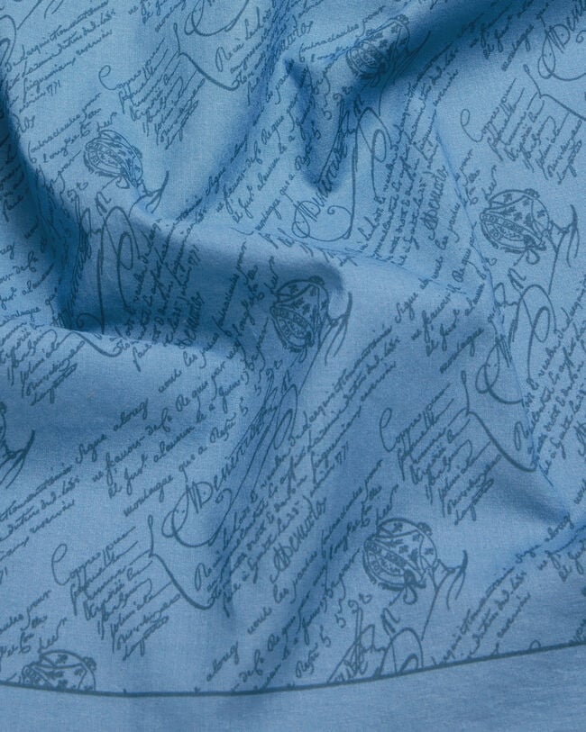 Scritto Pattern Handkerchief, Woad, hi-res