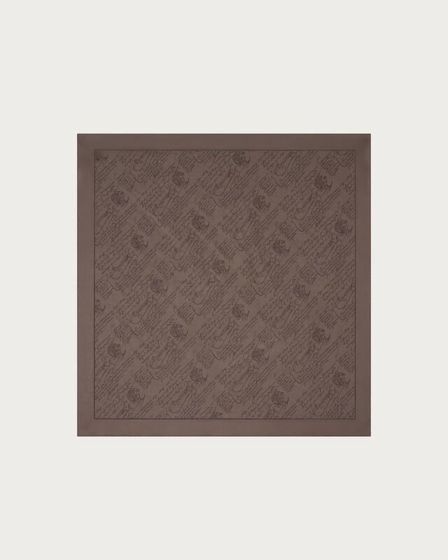 Scritto Pattern Handkerchief, Milky Brown, hi-res