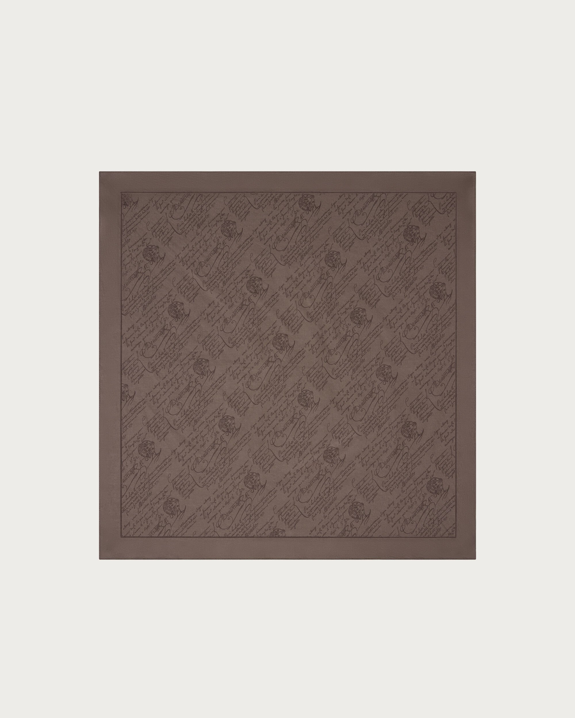 Scritto Pattern Handkerchief, Milky Brown, hi-res