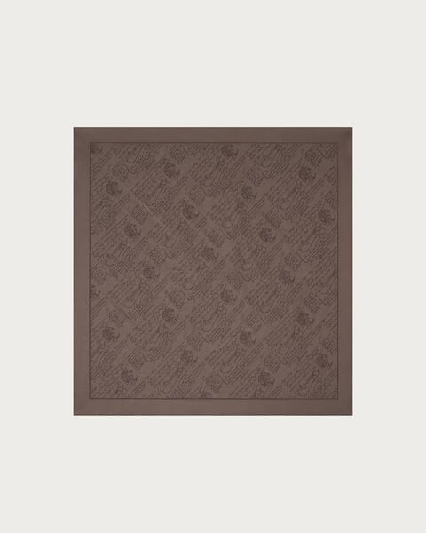Scritto Pattern Handkerchief, Milky Brown, hi-res