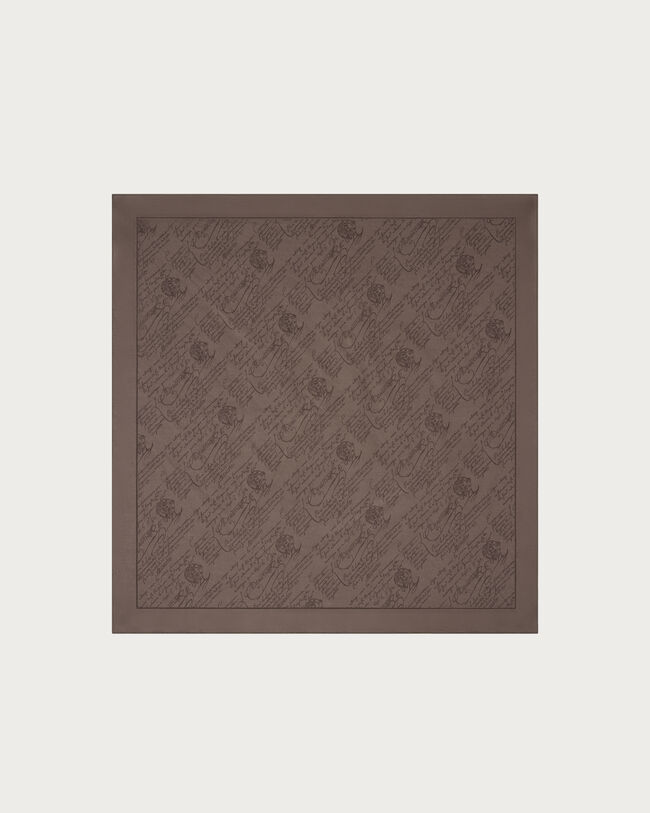 Scritto Pattern Handkerchief, Milky Brown, hi-res