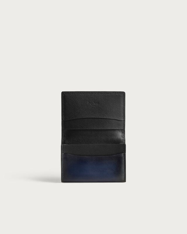 Imbuia Gaspard Card Holder, Nero Blu, hi-res