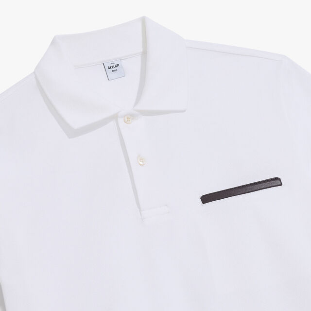 Leather Tab Pocket Polo, BLANC OPTIQUE, hi-res 4