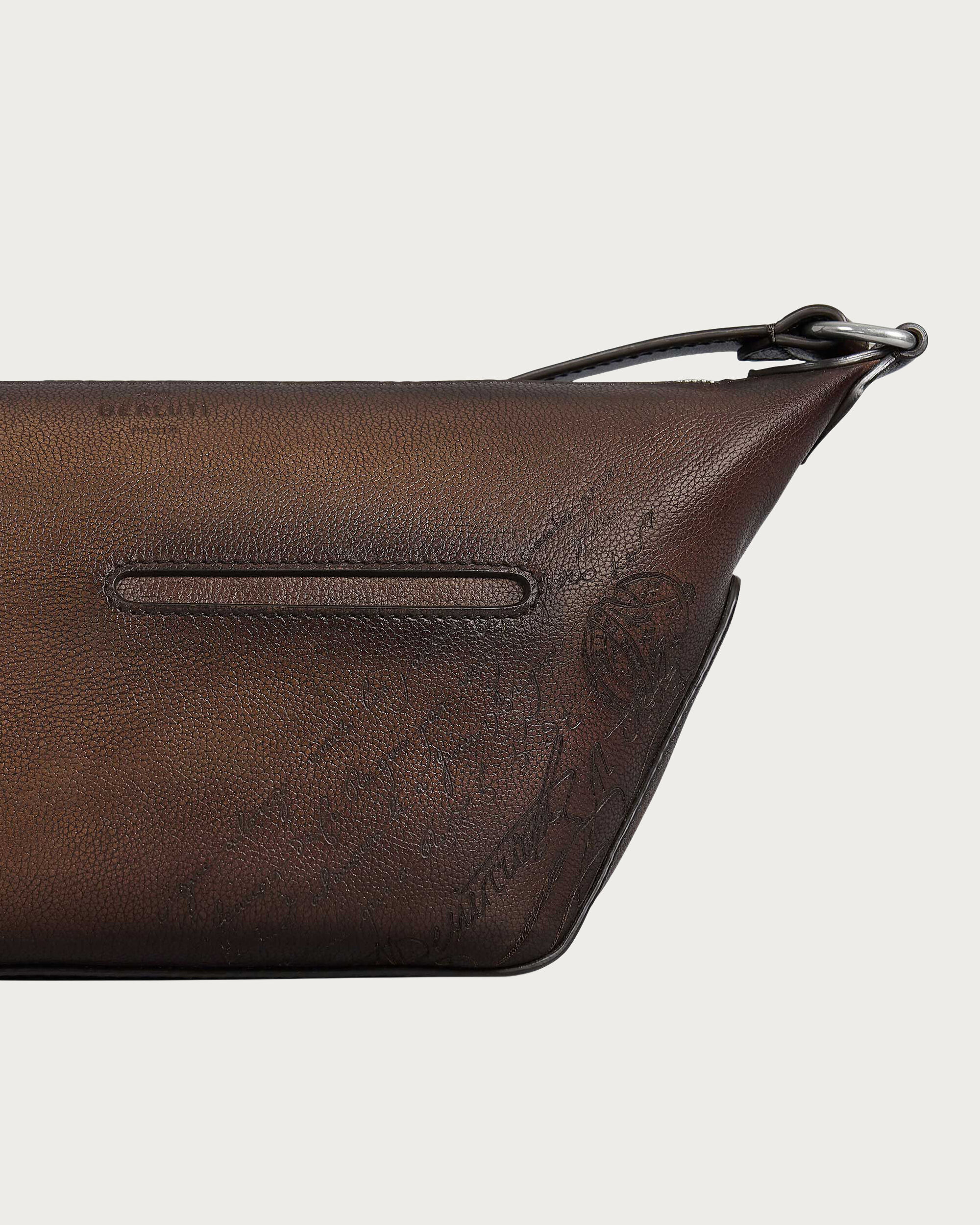 美品【BERLUTI】ホーボー メッセンジャーバック/ユニセックス トゥジュール ソフト ジップ ホーボー XS メッセンジャー