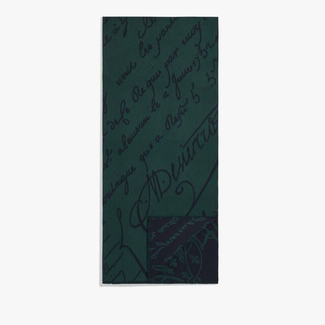 Wool Scritto Scarf, DEEP GREEN, hi-res 2