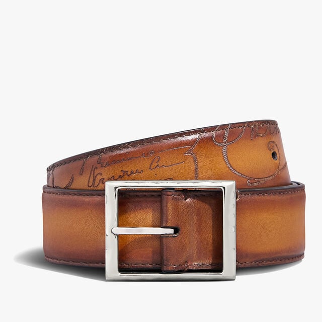 Classic Scritto Leather 35 mm Belt, ICE GOLD, hi-res 1