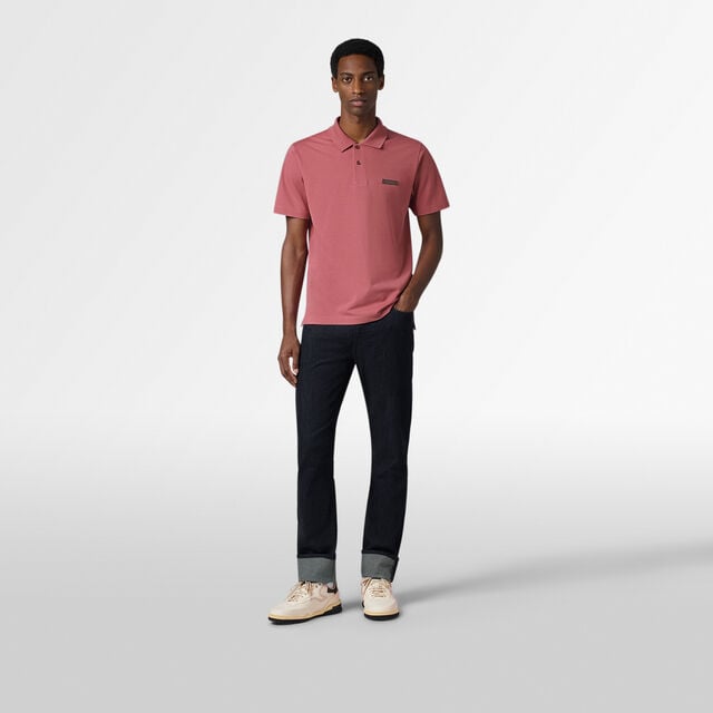 Classic Pique Leather Tab Polo, ROSEWOOD, hi-res 4