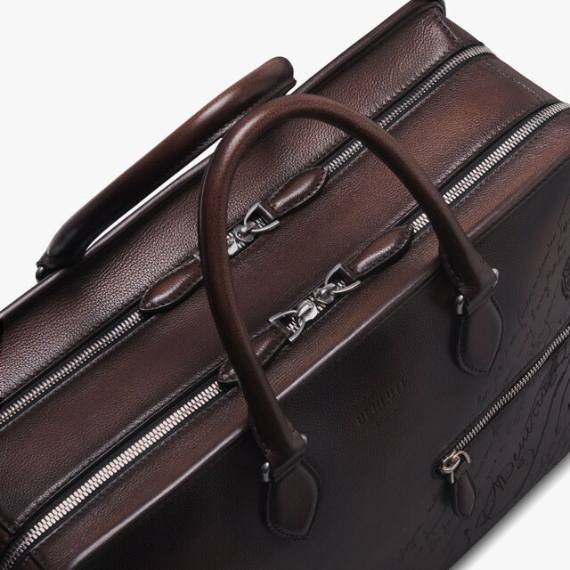 F088 Scritto Leather Briefcase, SOFT BROWN, hi-res 5