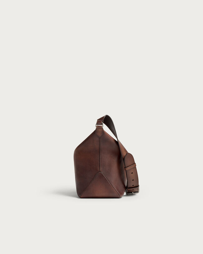 Toujours Soft Zipped Hobo Messenger, Soft Brown, hi-res