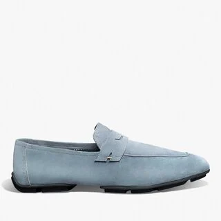 Lorenzo Drive Camoscio Leather Loafer, STONE DENIM, hi-res