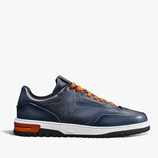 Sneaker Playoff En Cuir De Veau Venezia Scritto, BLU MINERALE, hi-res