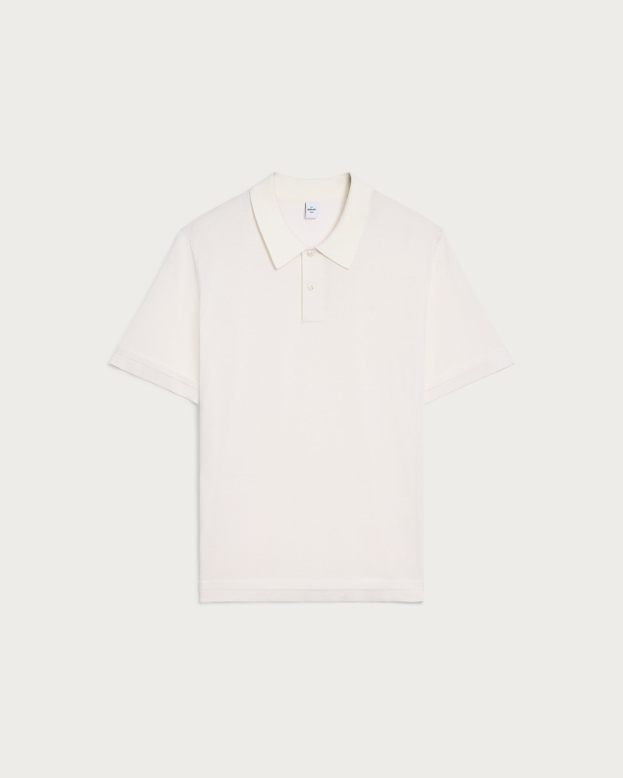 Polo avec Broderie B-Thabor, Off White, hi-res