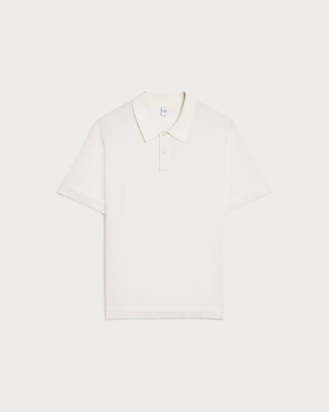 Polo avec Broderie B-Thabor, Off White, hi-res