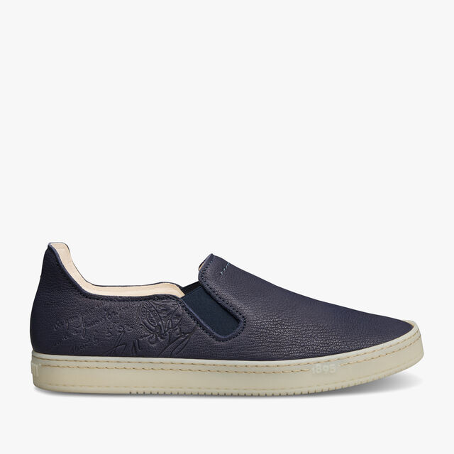 Eden Scritto Leather Slip On, NAVY BLUE, hi-res 1