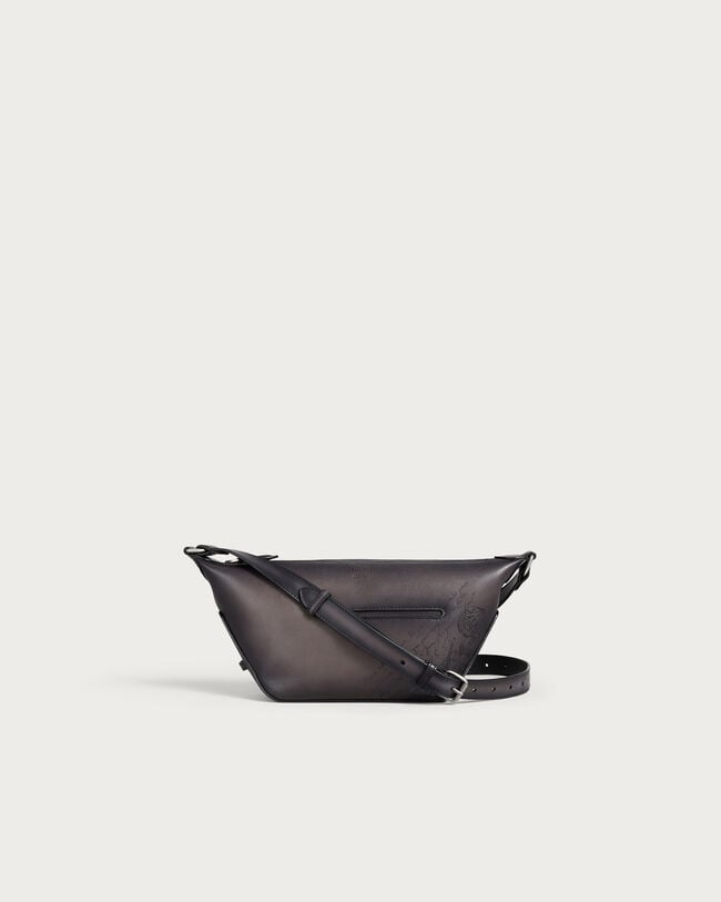 Toujours Soft Zipped Hobo XS Messenger, Charcoal, hi-res