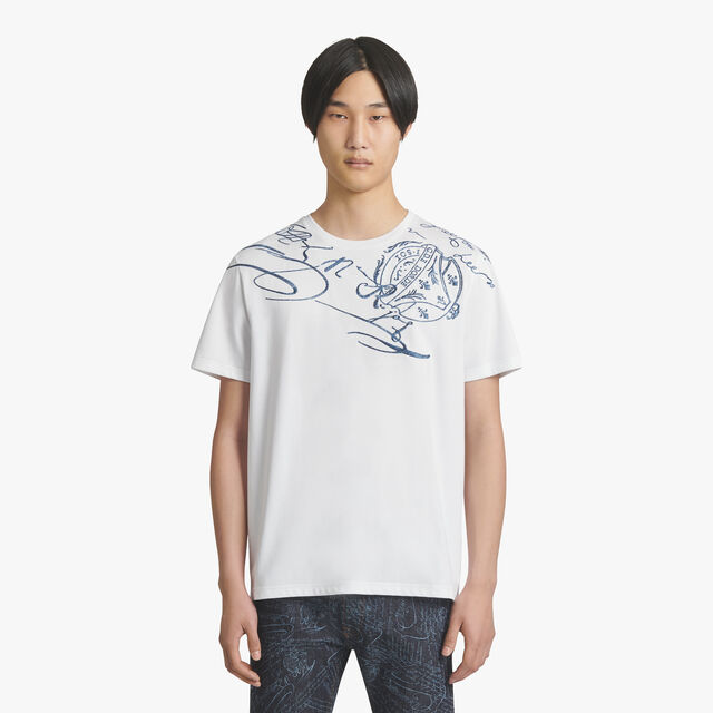 Scritto图纹刺绣t恤衫, BLANC OPTIQUE, hi-res 2