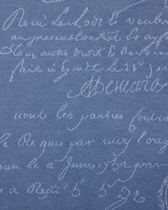 Scritto图纹珠地Polo衫, Nile Blue, hi-res