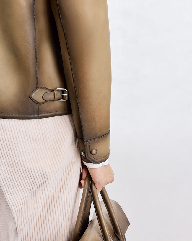 Leather Patina Un Jour Blouson, Fiamma Brass, hi-res