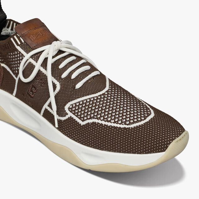 Shadow Knit And Leather Sneaker, DARK BROWN, hi-res 6