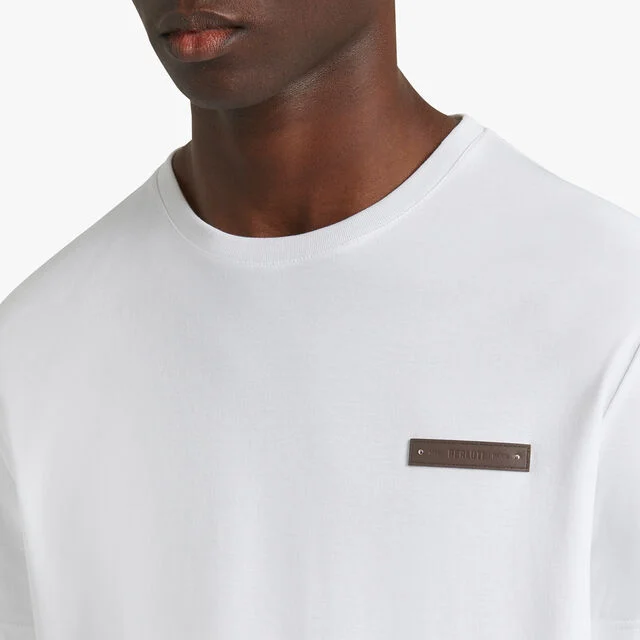 Leather Tab T-Shirt Slim Fit, BLANC OPTIQUE, hi-res 4