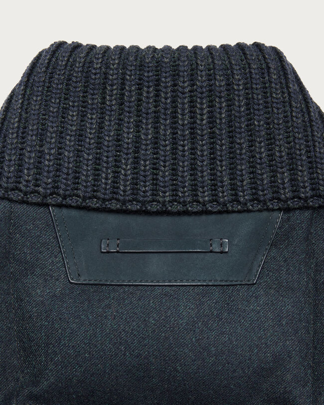 Puffer Gilet with Leather Details, Dark Lead, hi-res