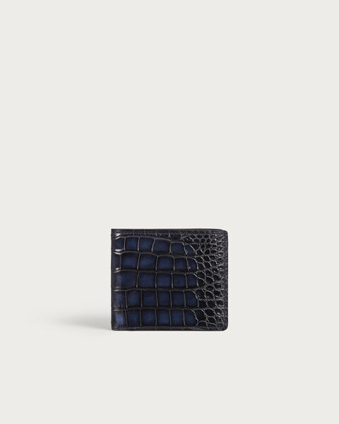 Makore Flap Compact Wallet, Nero Blu, hi-res