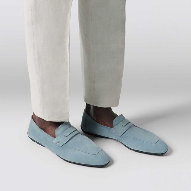 Lorenzo Drive Camoscio皮革乐福鞋, STONE DENIM, hi-res 7