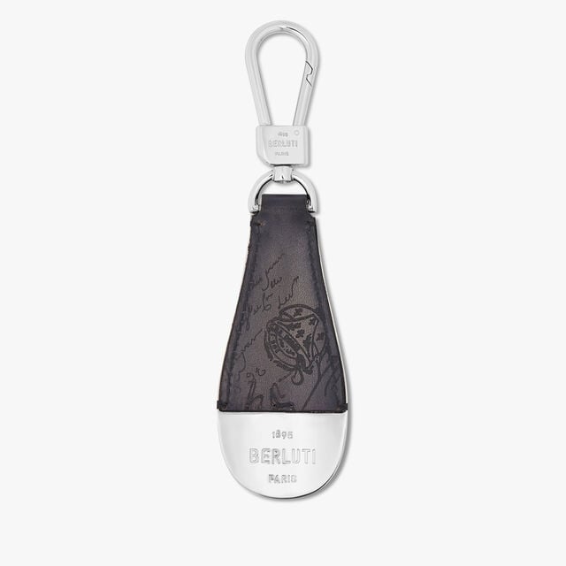 Shoehorn Scritto Leather Key Ring, LIGHT ALUMINIO, hi-res 1