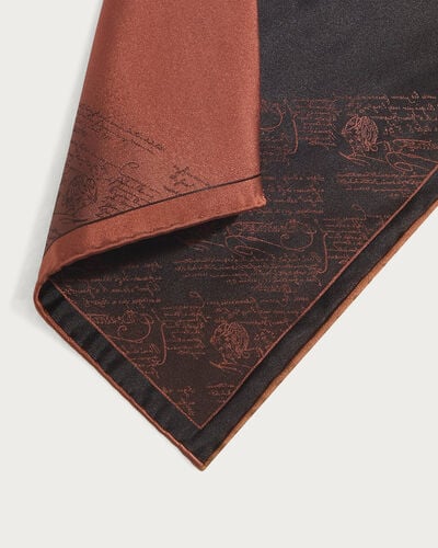 Scritto Pattern Handkerchief, Chestnut Brown, hi-res