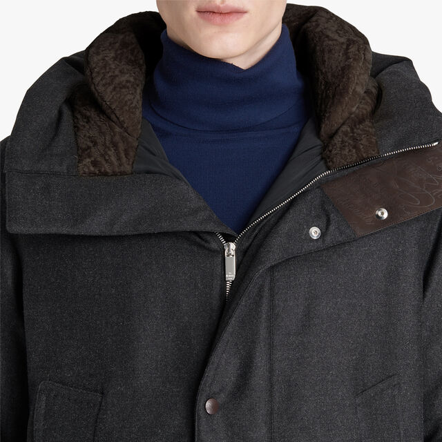 Down Parka With Shearling Hood, CARBON GREY, hi-res 4