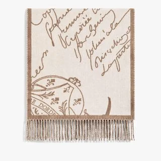 Double Face Herringbone / Scritto Scarf, TENDER BEIGE, hi-res