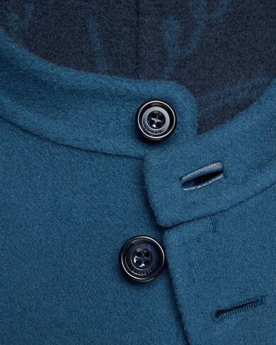 Double Face Forestière Jacket with inside Scritto pattern, Nile Blue & Internal Giant Scri, hi-res