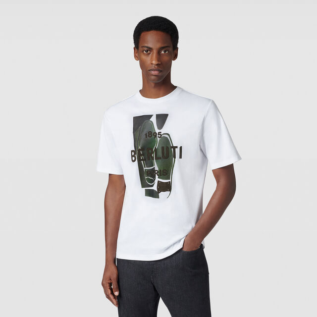 Berluti Artwork T-shirt, OPTIC WHITE/ WOODLAND GREEN, hi-res 2