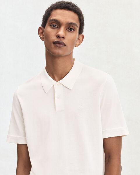 Polo avec Broderie B-Thabor, Off White, hi-res