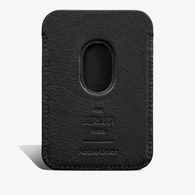 Scritto Leather Magnetic Card Holder, LIGHT ALUMINIO, hi-res 2