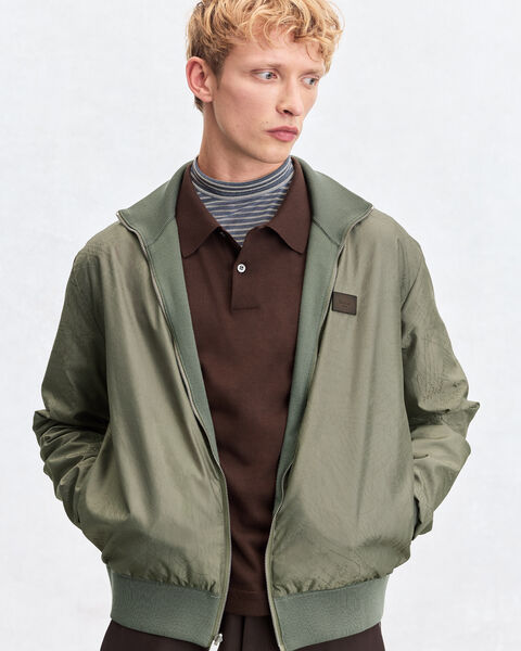 Blouson R&eacute;versible avec D&eacute;tail en Cuir, Salvia, hi-res