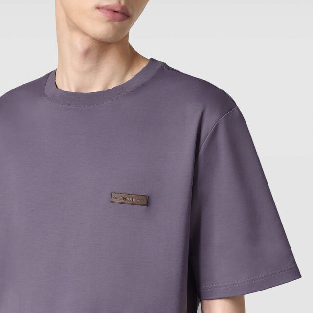 Leather Tab T-shirt, SMOCKY LILAC, hi-res 5
