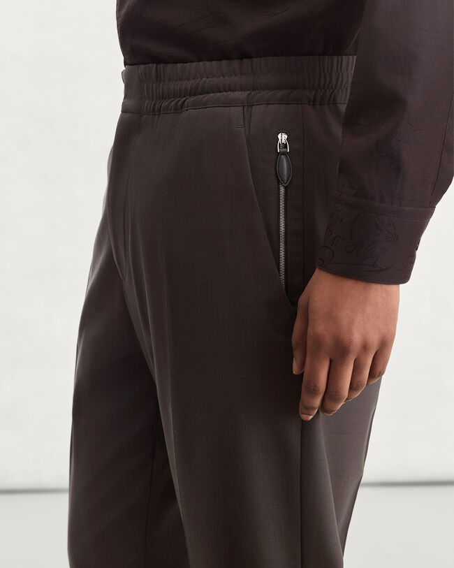 Fast Track Jogpants with Leather Zip-puller, Earth Brown, hi-res