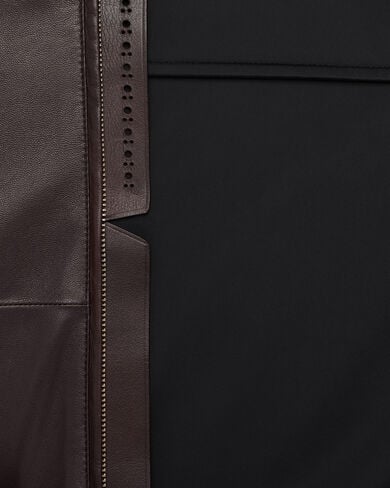 Blouson à Capuche en Cuir Fly Ultraléger, Chocolate Brown, hi-res