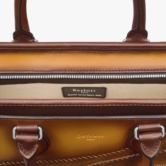 Un Jour Scritto Leather Briefcase, ICE GOLD, hi-res 7