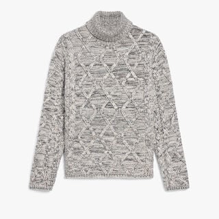 Marl Cables Turtleneck, ECRU / NOIR, hi-res