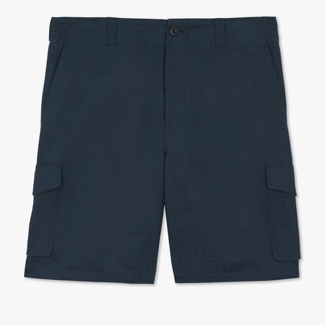 Short Cargo En Coton Scritto, ATLANTIC BLUE, hi-res 1