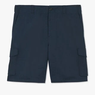 Short Cargo En Coton Scritto, ATLANTIC BLUE, hi-res