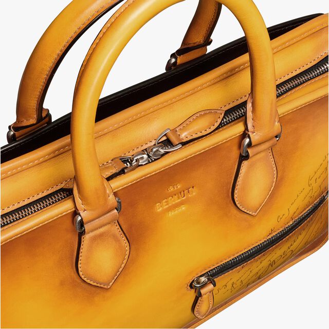 Un Jour Mini Scritto Leather Briefcase, MIMOSA, hi-res 6