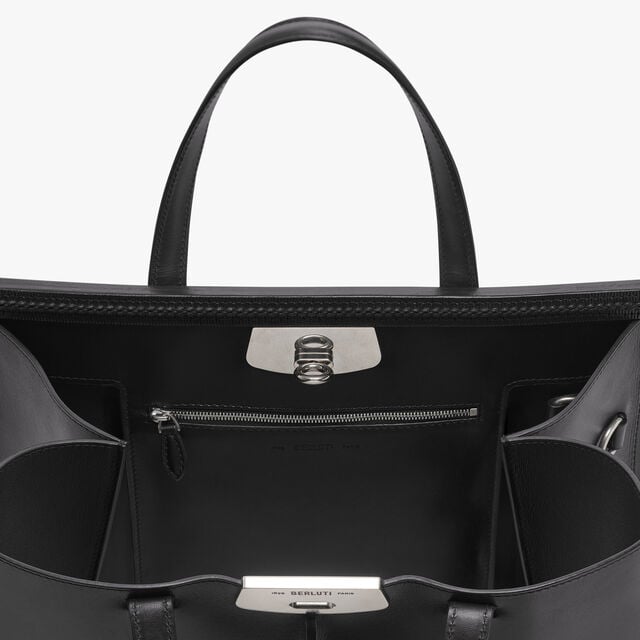 Luti 38 Leather Tote Bag, NERO GRIGIO, hi-res 7